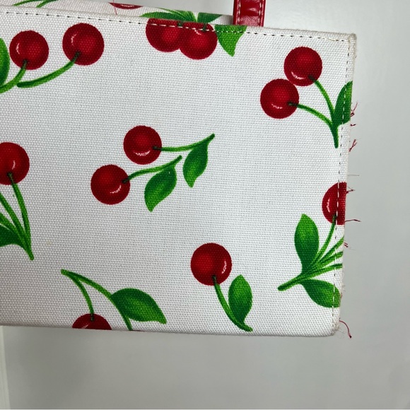 Vintage Y2K Kate Spade Canvas Cherry Print Shoulder Bag - Picture 12 of 16